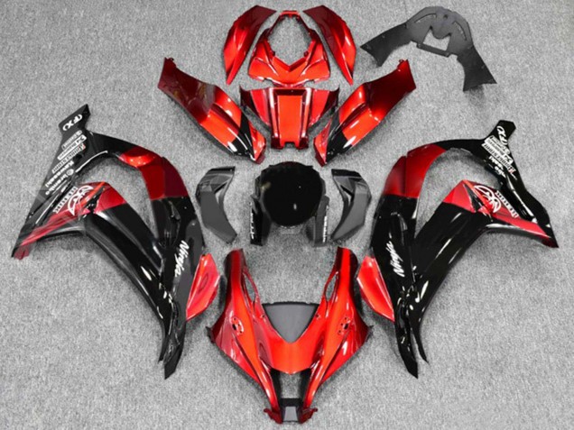 Purchase 2016-2020 Red Glossy Black Kawasaki ZX10R Motorcycle Fairings UK