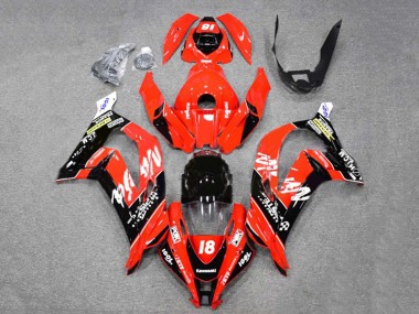 Purchase 2016-2020 Red Glossy Black White Monster 18 Kawasaki ZX10R Motorcycle Fairings UK