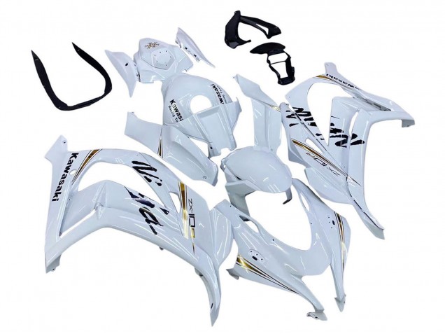 Purchase 2016-2020 White Gold Black Kawasaki ZX10R Motorcycle Fairings UK