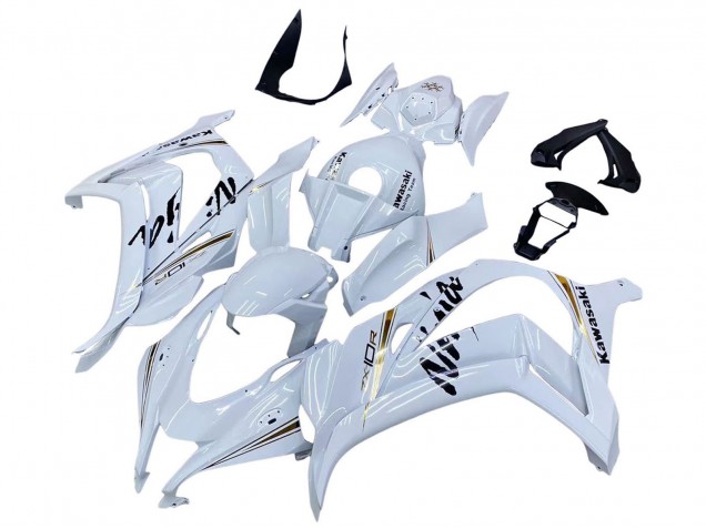 Purchase 2016-2020 White Gold Black Kawasaki ZX10R Motorcycle Fairings UK