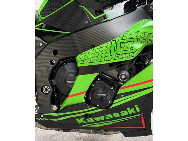 Purchase 2021-2025 Green Glossy Black Kawasaki ZX10R Motorcycle Fairings UK