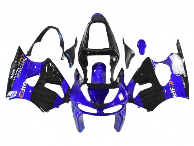 Purchase 1998-1999 Blue Glossy Black Elf Bridgestone Kawasaki ZX6R Motorcycle Fairings UK