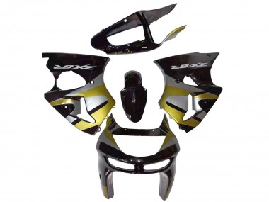 Purchase 1998-1999 Glossy Black Silver Yellow Kawasaki ZX6R Motorcycle Fairings UK