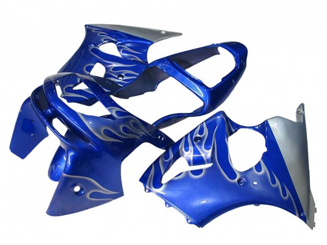 Purchase 1998-1999 Blue Silver Flame Kawasaki ZX6R Motorcycle Fairings UK