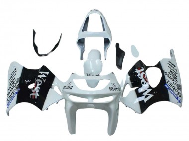 Purchase 1998-1999 White Black West Mobil Kawasaki ZX6R Motorcycle Fairings UK