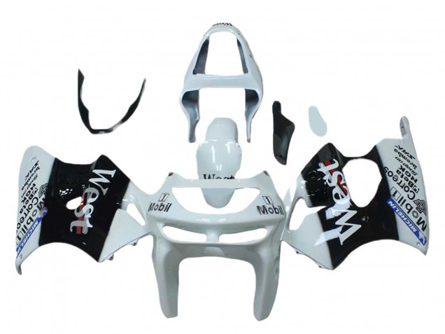Purchase 1998-1999 White Black West Mobil Kawasaki ZX6R Motorcycle Fairings UK