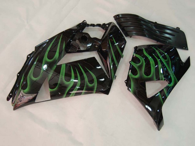 Purchase 2006-2011 Glossy Black Green Flame Kawasaki ZX14R ZZR1400 Motorcycle Fairing UK