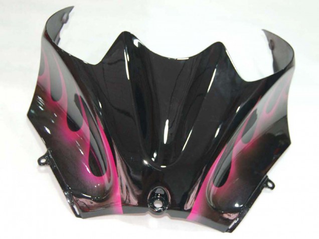 Purchase 2006-2011 Glossy Black Red Pink Flame Kawasaki ZX14R ZZR1400 Motorcycle Fairings UK