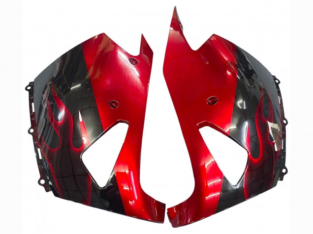 Purchase 2006-2011 Glossy Black Red Flame Kawasaki ZX14R ZZR1400 Motorcycle Fairing Kits UK