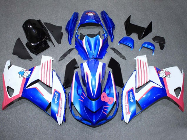 Purchase 2006-2011 Blue White Pink Kawasaki ZX14R ZZR1400 Motorcycle Fairings UK