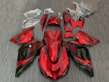 Purchase 2006-2011 Red Glossy Black Kawasaki ZX14R ZZR1400 Motorcycle Fairing UK