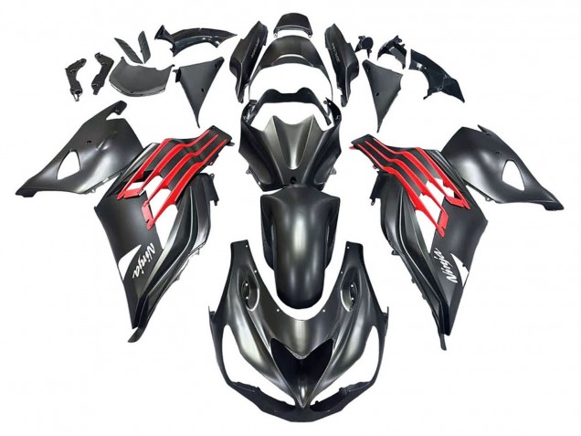 Purchase 2012-2024 Matte Black Red White Ninja Kawasaki ZX14R ZZR1400 Motorcycle Fairings UK