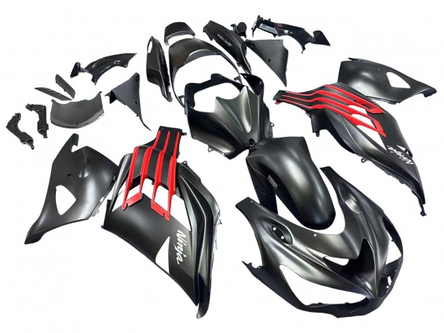 Purchase 2012-2024 Matte Black Red White Ninja Kawasaki ZX14R ZZR1400 Motorcycle Fairings UK
