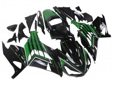 Purchase 2012-2024 Green Glossy Black Stripe Kawasaki ZX14R ZZR1400 Motorcycle Fairings UK