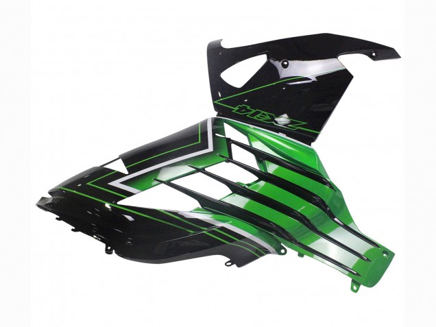 Purchase 2012-2024 Green Glossy Black Stripe Kawasaki ZX14R ZZR1400 Motorcycle Fairings UK