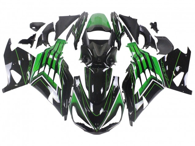 Purchase 2012-2024 Green Glossy Black Stripe Kawasaki ZX14R ZZR1400 Motorcycle Fairings UK