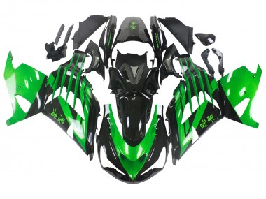 Purchase 2012-2024 Green Glossy Black Kawasaki ZX14R ZZR1400 Motorcycle Fairing Kits UK