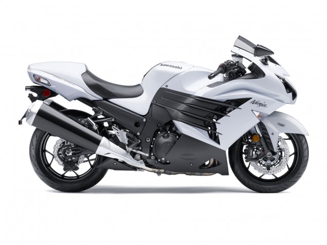 Purchase 2012-2024 White Matte Black Kawasaki ZX14R ZZR1400 Motorcycle Fairings UK