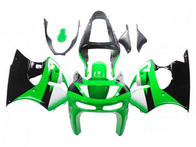 Purchase 1998-1999 Green White Glossy Black Kawasaki ZX6R Motorcycle Fairings UK
