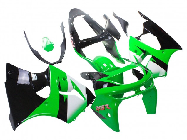 Purchase 1998-1999 Green White Glossy Black Kawasaki ZX6R Motorcycle Fairings UK