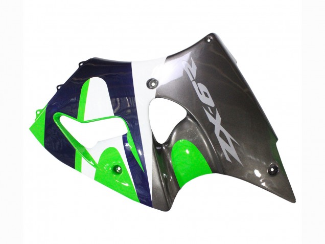 Purchase 1998-1999 Green White Dark Blue Silver Kawasaki ZX6R Motorcycle Fairings UK