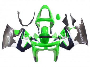Purchase 1998-1999 Green White Dark Blue Silver Kawasaki ZX6R Motorcycle Fairings UK