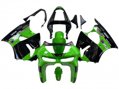 Purchase 1998-1999 Green Glossy Black Elf Bridgestone Kawasaki ZX6R Motorcycle Fairings UK