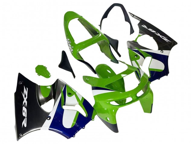 Purchase 1998-1999 Green White Blue Silver Glossy Black Kawasaki ZX6R Motorcycle Fairings UK