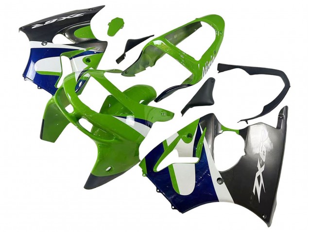 Purchase 1998-1999 Green White Blue Silver Glossy Black Kawasaki ZX6R Motorcycle Fairings UK