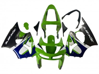 Purchase 1998-1999 Green White Blue Silver Glossy Black Kawasaki ZX6R Motorcycle Fairings UK