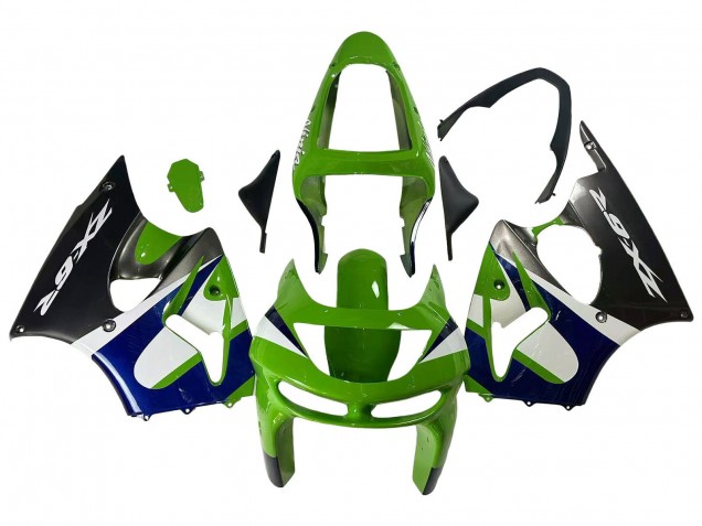 Purchase 1998-1999 Green White Blue Silver Glossy Black Kawasaki ZX6R Motorcycle Fairings UK