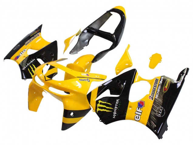 Purchase 1998-1999 Yellow Black Monster Elf Bridgestone Kawasaki ZX6R Motorcycle Fairings UK