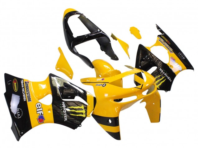 Purchase 1998-1999 Yellow Black Monster Elf Bridgestone Kawasaki ZX6R Motorcycle Fairings UK