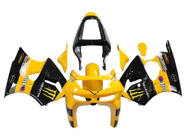 Purchase 1998-1999 Yellow Black Monster Elf Bridgestone Kawasaki ZX6R Motorcycle Fairings UK