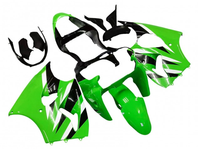 Purchase 2000-2002 Green White Black Kawasaki ZX6R Motorcycle Fairings UK