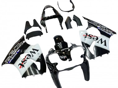 Purchase 2000-2002 Glossy Black White West Michelin Kawasaki ZX6R Motorcycle Fairings UK