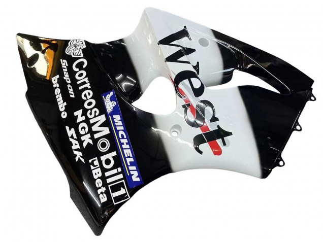 Purchase 2000-2002 Glossy Black White West Michelin Kawasaki ZX6R Motorcycle Fairings UK