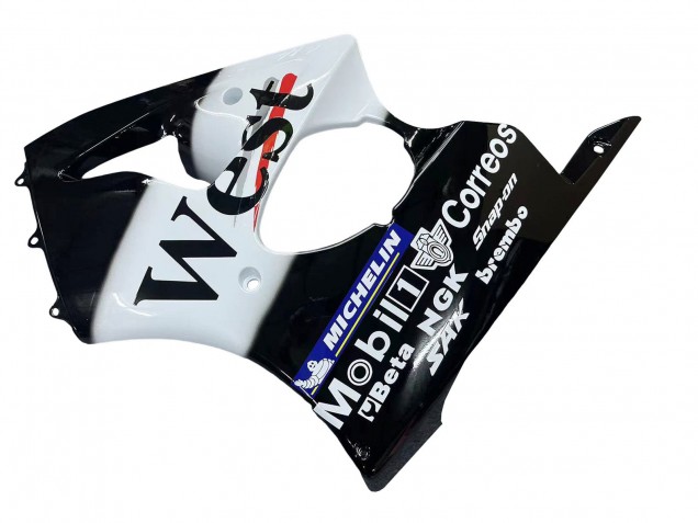 Purchase 2000-2002 Glossy Black White West Michelin Kawasaki ZX6R Motorcycle Fairings UK