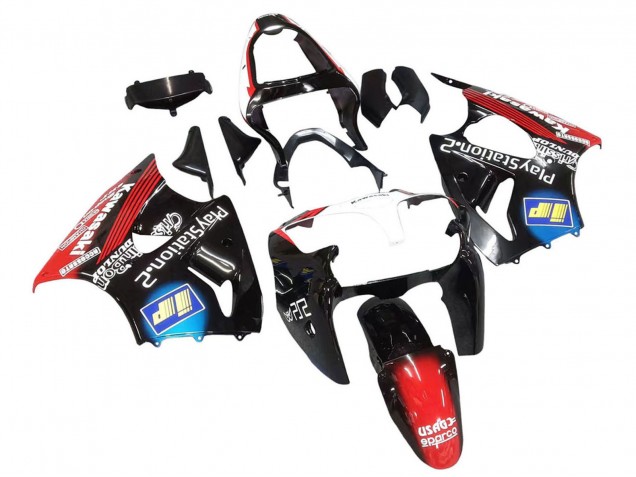 Purchase 2000-2002 Glossy Black Red Blue Red PlayStation 2 Kawasaki ZX6R Motorcycle Fairings UK