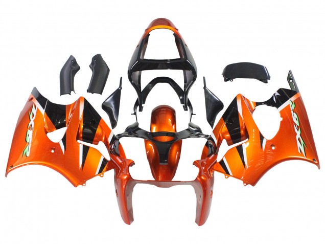 Purchase 2000-2002 Orange Black Kawasaki ZX6R Motorcycle Fairings UK