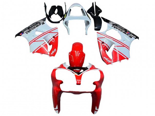 Purchase 2000-2002 White Red Black Kawasaki ZX6R Motorcycle Fairings UK