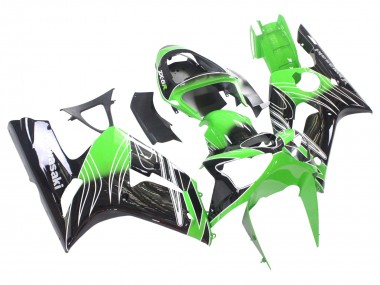 Purchase 2003-2004 Green White Black Kawasaki ZX6R Motorcycle Fairings UK