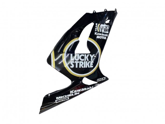 Purchase 2003-2004 Glossy Black White Motul Lucky Strike Kawasaki ZX6R Motorcycle Fairings UK