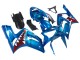 Purchase 2003-2004 Blue White Red Shark Kawasaki ZX6R Motorcycle Fairings UK