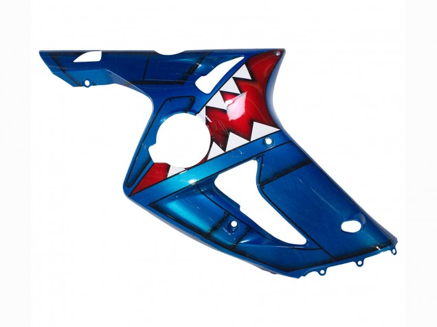 Purchase 2003-2004 Blue White Red Shark Kawasaki ZX6R Motorcycle Fairings UK