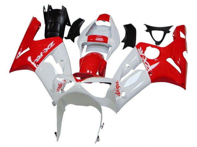 Purchase 2003-2004 White Red Kawasaki ZX6R Motorcycle Fairings UK