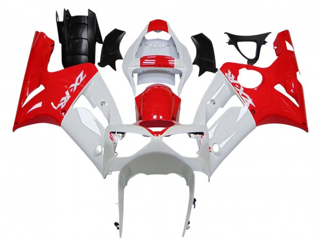 Purchase 2003-2004 White Red Kawasaki ZX6R Motorcycle Fairings UK