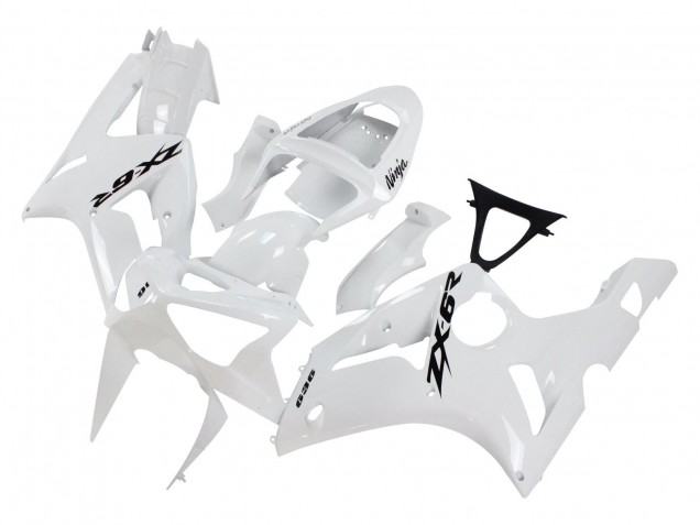 Purchase 2003-2004 White Black Decals Kawasaki ZX6R Motorcycle Fairings UK