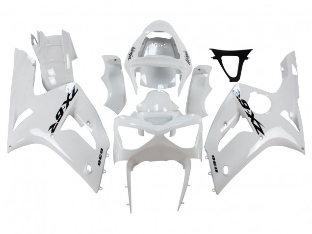 Purchase 2003-2004 White Black Decals Kawasaki ZX6R Motorcycle Fairings UK