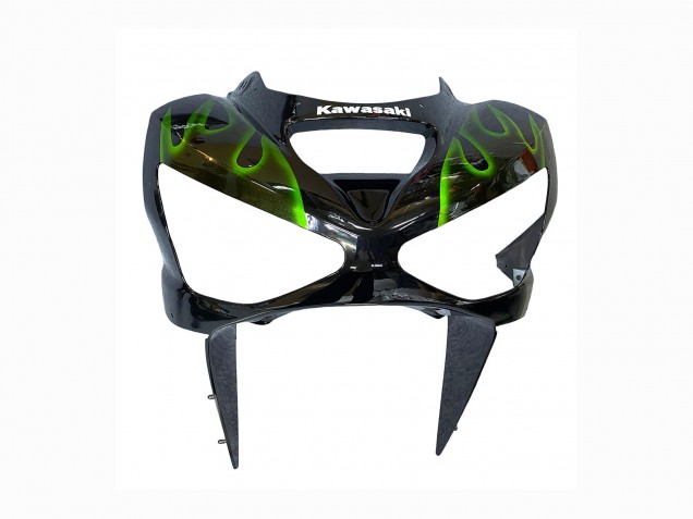 Purchase 2003-2004 Glossy Black Green Flame Kawasaki ZX6R Motorcycle Fairings UK